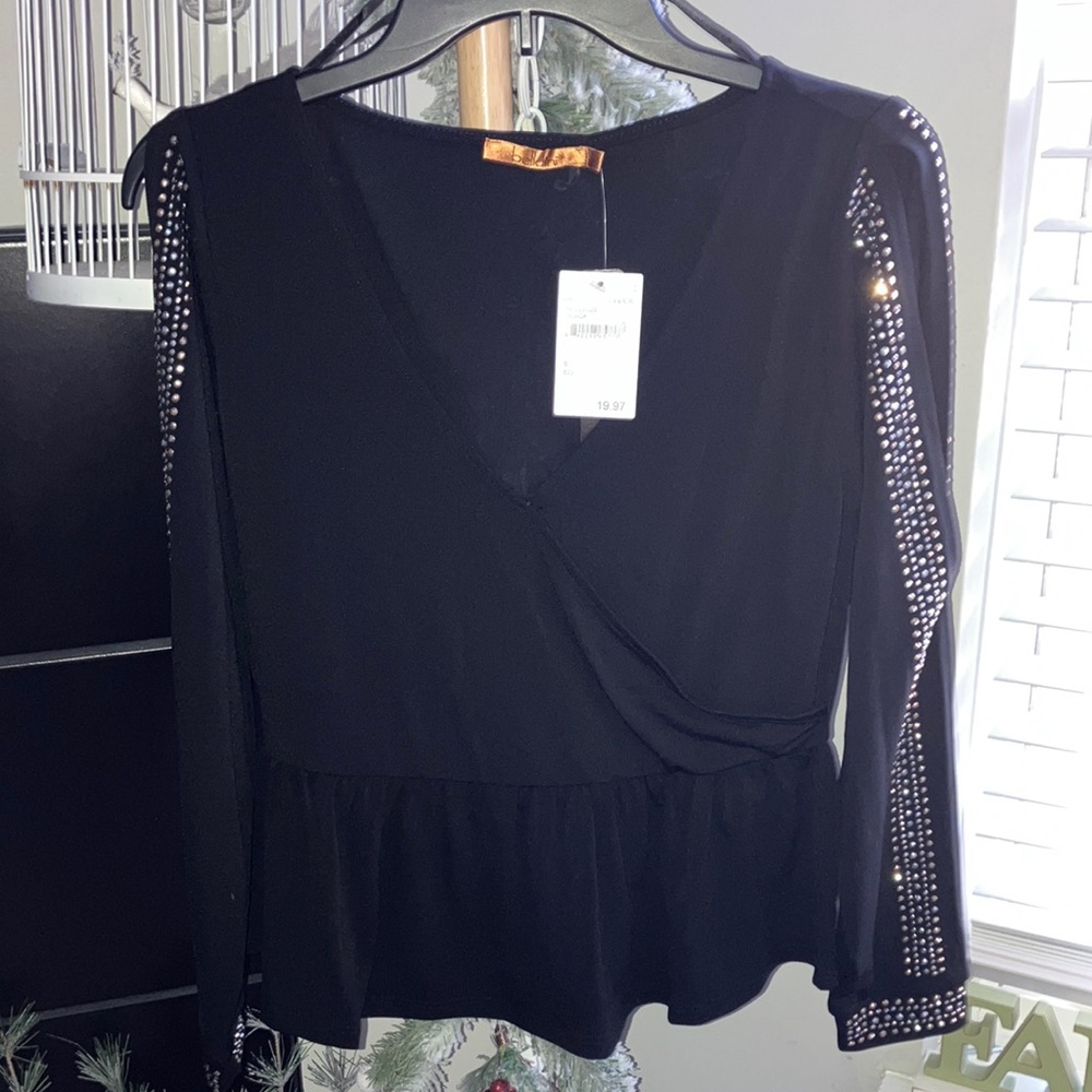 Black V-neck Blouse